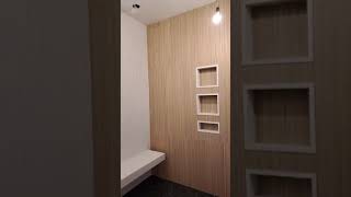 Large Hexagons Curbless Shower 3D Wood Tiles and Subway Tiles  Oakville Ontario [upl. by Bayless]