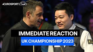 Ronnie OSullivan amp Ding Junhuis IMMEDIATE REACTION after thrilling UK Championship final 🏆🎥 [upl. by Yzdnil]