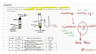 Four students added a small amount of ethanoic acid to sodium hydrogencarbonate [upl. by Lebasile]