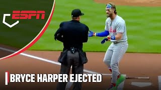 Bryce Harper EJECTED for pleading his case with the umpire  ESPN MLB [upl. by Yrrol]