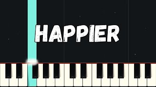 Happier  Marshmello amp Bastille  Beginner Piano Tutorial Easy [upl. by Schinica]