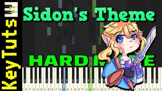 Sidon’s Theme from Breath of the Wild  Hard Mode Piano Tutorial Synthesia [upl. by Analise]