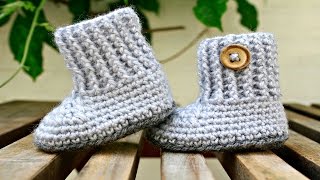 Baby Booties For Newborns ᴴᴰ █▬█ █ ▀█▀ Simple Crochet Baby Booties For Beginners [upl. by Musihc690]