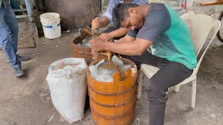 OldFashioned Hand Churned Ice Cream Making  Indian Street Food [upl. by Irpac]