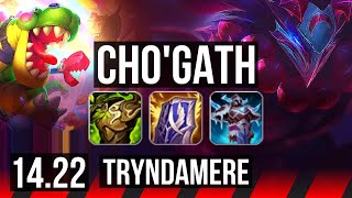 CHOGATH vs TRYNDAMERE TOP  1900 games Rank 9 Cho  NA Master  1423 [upl. by Secundas]