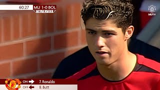 Cristiano Ronaldo First Match For Manchester United [upl. by Lewap185]