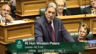 170215  Question 1 Rt Hon Winston Peters to the Prime Minister [upl. by Ettezel]