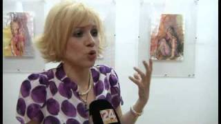 ARTIST NINA BELL LIVE for 24Sata TV at her Art Exhibit Opening at Gallery Stancic [upl. by Garbers406]