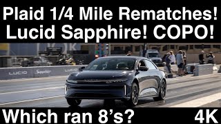 14 Mile Rematches Lucid Air SAPPHIRE and COPO Camaro vs Tesla Plaid Which runs 8’s 3 Races in 4K [upl. by Eugeniusz544]