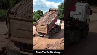 Live Skill operator using dozers KOMATSU D41P push long soil build road foundation crossing field [upl. by Hannavahs111]