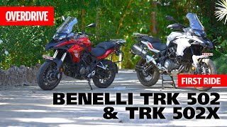 Benelli TRK 502 and TRK 502X First ride I OVERDRIVE [upl. by Gies]