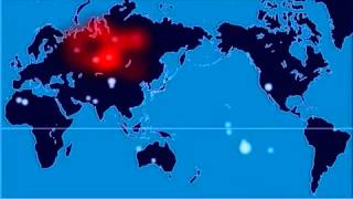 A TimeLapse Map of Every Nuclear Explosion Since 1945 in 3 minutes [upl. by Gimpel]