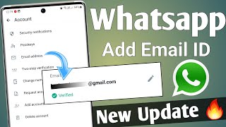 whatsapp new update  how to add gmail in whatsapp  whatsapp me email id kaise add kare [upl. by Magill]