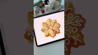 Drawing in Procreate  Digital Watercolor Gingerbread Cookie shorts procreate drawing watercolor [upl. by Llennod]