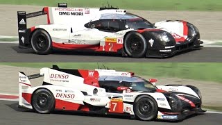 2017 Toyota TS050 LMP1 vs 2017 Porsche 919 LMP1 Sound Comparison  WEC Prologue Monza 2017 [upl. by Nivlen]