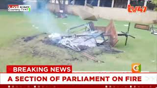 BREAKING NEWS Extensive damage in Parliament after protesters gained access [upl. by Htiekram669]