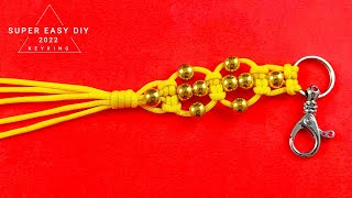 Super Easy Paracord Lanyard Keychain  How to Make a Paracord Key Chain Handmade DIY Tutorial 63 [upl. by Yednarb]