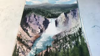 WATERCOLOR  Paint a Waterfall [upl. by Farand107]