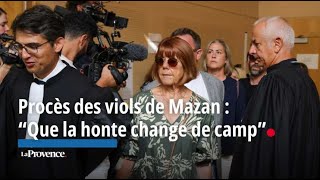 Procès des viols de Mazan  “Que la honte change de camp” [upl. by Dix]