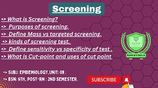 What is Screening in urdu sensitivity vs specificity of test BsN 6th PostRn 2nd unit9 [upl. by Anyehs245]