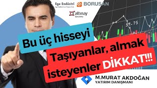 Bu üç hisseyi taşıyanlar dikkat altny egeen brsan bist100 bist borusan hisse [upl. by Yssirhc]