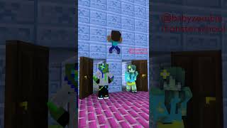 Funny video Herobrine knock door team Zombie part 3  Baby zombie minecraft shorts [upl. by Supen]