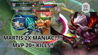 MARTIS JUNGLER 2X MANIAC MARTIS BEST BUILD EMBLEM AND TUTORIAL  MLBB VREDON113 [upl. by Friedrick875]