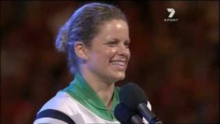 ClijstersAfterWinning2011AusOpen spoke [upl. by Ynoep]