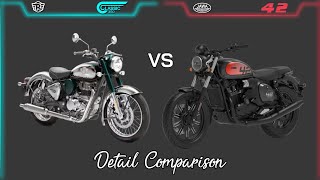 All New Jawa 42 FJ VS Classic 350 2024  Comparison  Mileage  Top Speed  Price  Bike Informer [upl. by Hsirt]