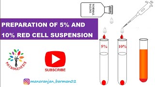 Preparation of 5 and 10 RBC suspension  Pathogenesis  Manoranjan Barman [upl. by Mauve776]