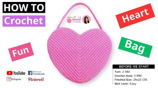 DIY Crochet Heart Bag Crafty Hearts Guide to Crochet Your Own HeartShaped Bag Free Pattern ❤️❤️❤️ [upl. by Niwroc35]