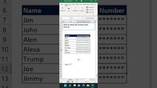 How to Mask Cell Contents with Asterisk  Excel Tricks  shorts [upl. by Miltie]