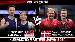 Aaron CHIA SOH Wooi Yik vs Daniel LUNDGAARD Mads VESTERGAARD Kumamoto Masters Japan 2024 Badminton [upl. by Araiet570]