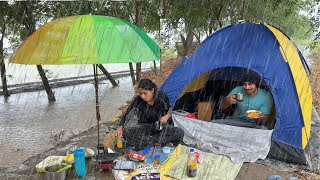 Camping in heavy Rain amp wind Storm ☔️ ⛈️ [upl. by Maxma]