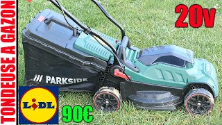 LIDL tondeuse à gazon sans fil 20V PARKSIDE PRMA 20Li A1 33cm cordless lawn mower akkurasenmäher [upl. by Anitsyrk]