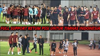 PAK ERICK THOHIR DATANG BERI SEMANGAT BEGINI MOMEN USAI TIMNAS INDONESIA LATIHAN JELANG VS VIETNAM [upl. by Nosac]