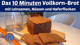 Vollkornbrot einfach selber machen 🍏  mit Sauerteig  in 10 Minuten im Brotbackautomat [upl. by Syd756]