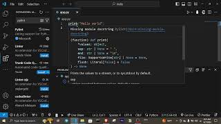 Missing Module Docstring in Python 3  Pylint Error in VSCode [upl. by Shamus]