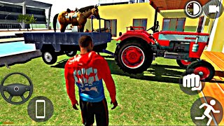 Indian Motorbike Tractor and Horse in Open City Simulator  Android Gameplay [upl. by Rebna]