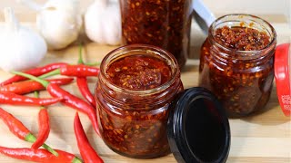 Chili Garlic Sauce  Easy Chili Garlic OIL Recipe [upl. by Eugor546]