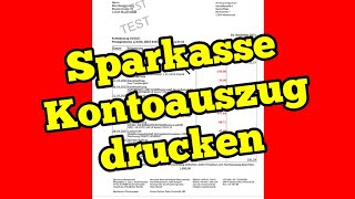 Sparkasse Kontoauszug drucken online herunterladen Anleitung [upl. by Wimsatt]