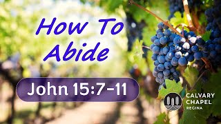 John 15711  How to Abide  Abiding  Part 3 [upl. by Kassey]