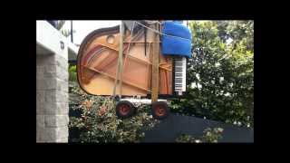 Prestige Pianos Delivering a New Grand Piano with a Crane [upl. by Nord]