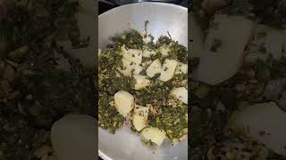 Mooli ke patto ki sabji  Mooli Bhurji  Boiled Radish leaf amp potato bhurji viralshort shortsvideo [upl. by Aloek]