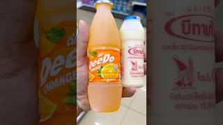 Orange juice  yoghurt cocktail in7eleven thailand asmr icecup howto foryou refill shorts [upl. by Rramal]