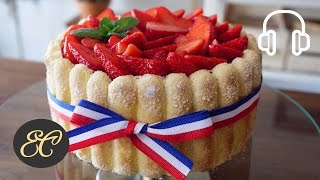 Strawberry Charlotte Cake Recipe  ASMR Cooking sounds [upl. by Lucky613]