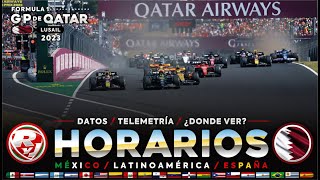 Horarios FÓRMULA 1 Latinoamérica GP de QATAR 2023  ¡NO TE LA PIERDAS [upl. by Nael]