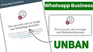 this account can no longer use whatsapp business  Whatsapp Business Can No Longer Use Problem 2024 [upl. by Subir]