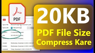 pdf 20kb size ki kaise banaye  Pdf 20Kb size ki compress kaise kare Pdf file resize 20kb ki kare [upl. by Norha39]