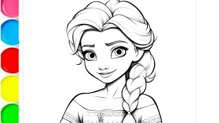 Elsa Disney Princess drawing Frozen princess elsa anna Elsa Anna movie in Hindi [upl. by Prudence562]